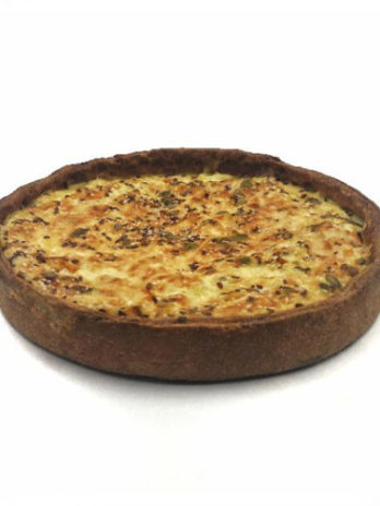 Quiche de chorizo o de tocino o de cabra con espinacas